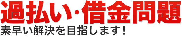 過払い・借金問題、素早く解決します